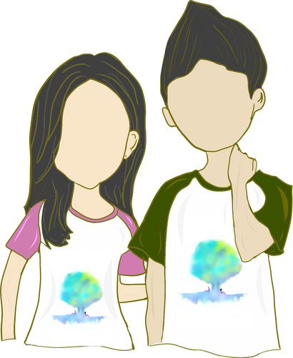 Boy and Girl in Casual Clothes